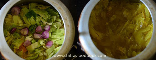 cabbage sambar recipe