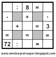 Wiedza jest super: Krzyżówki matematyczne