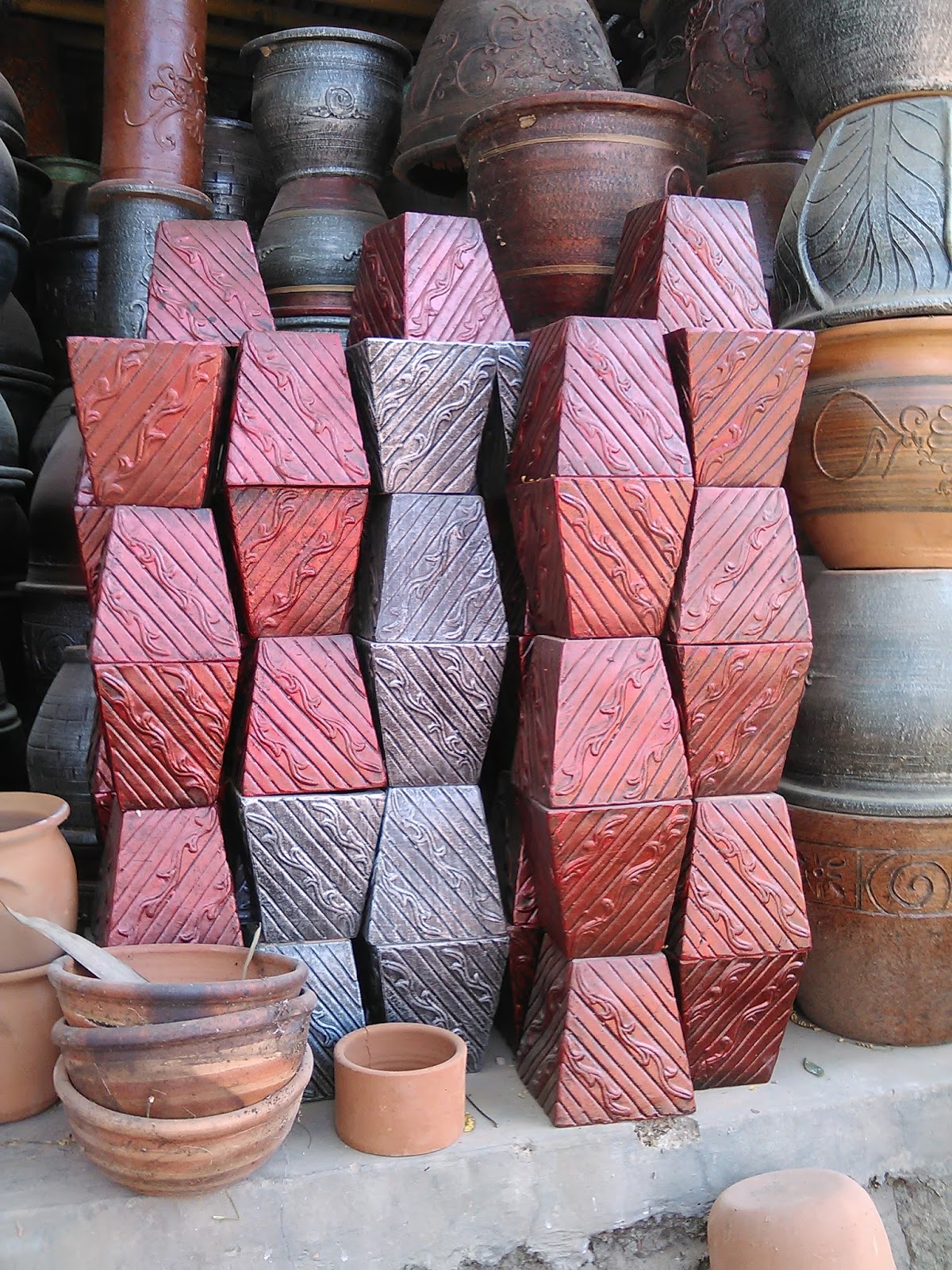  Jual  Pot  Bunga Kotak Antik Keramik  Mulya Plered
