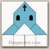 Bước 15: Hoàn thành cách xếp ngôi nhà thờ bằng giấy theo phong cách origami.