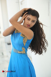 Telugu Actress Akshita (Pallavi Naidu) Latest Stills in Blue Long Dress at Inkenti Nuvve Cheppu Movie Promotions  0020