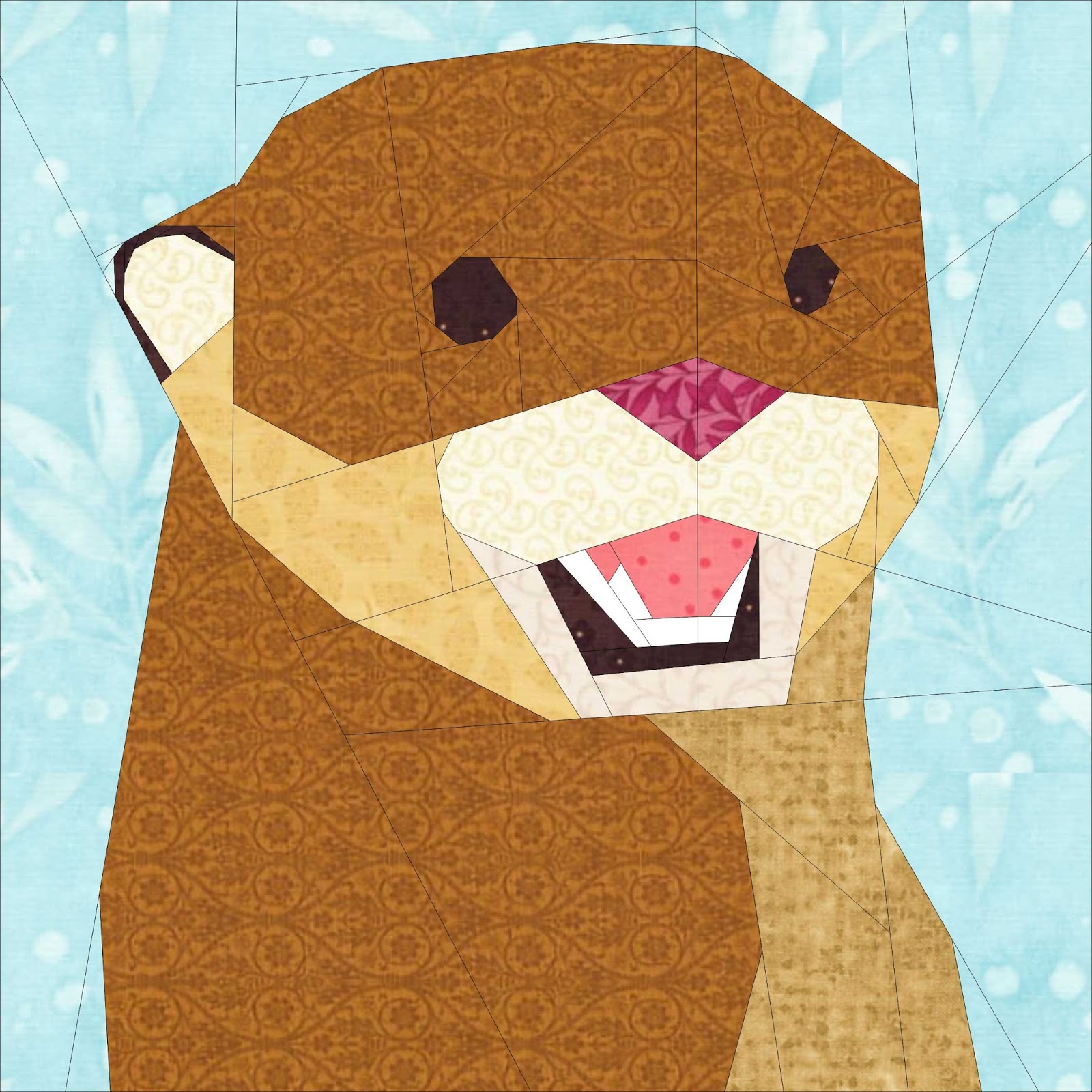 The Tartankiwi Woodland Quiltalong2 Block 2 Otterly Adorable