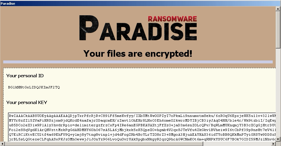 Paradise ransomware