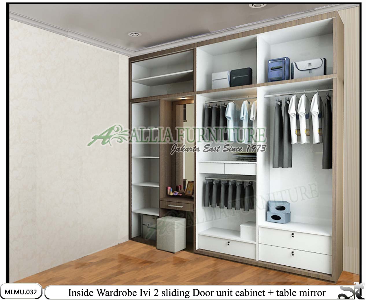 Lemari minimalis rias unit cabinet Ivi - Allia Furniture