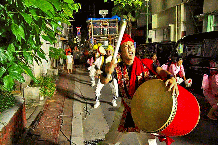 Ryukyu Life Okinawa Obon Eisa at Night