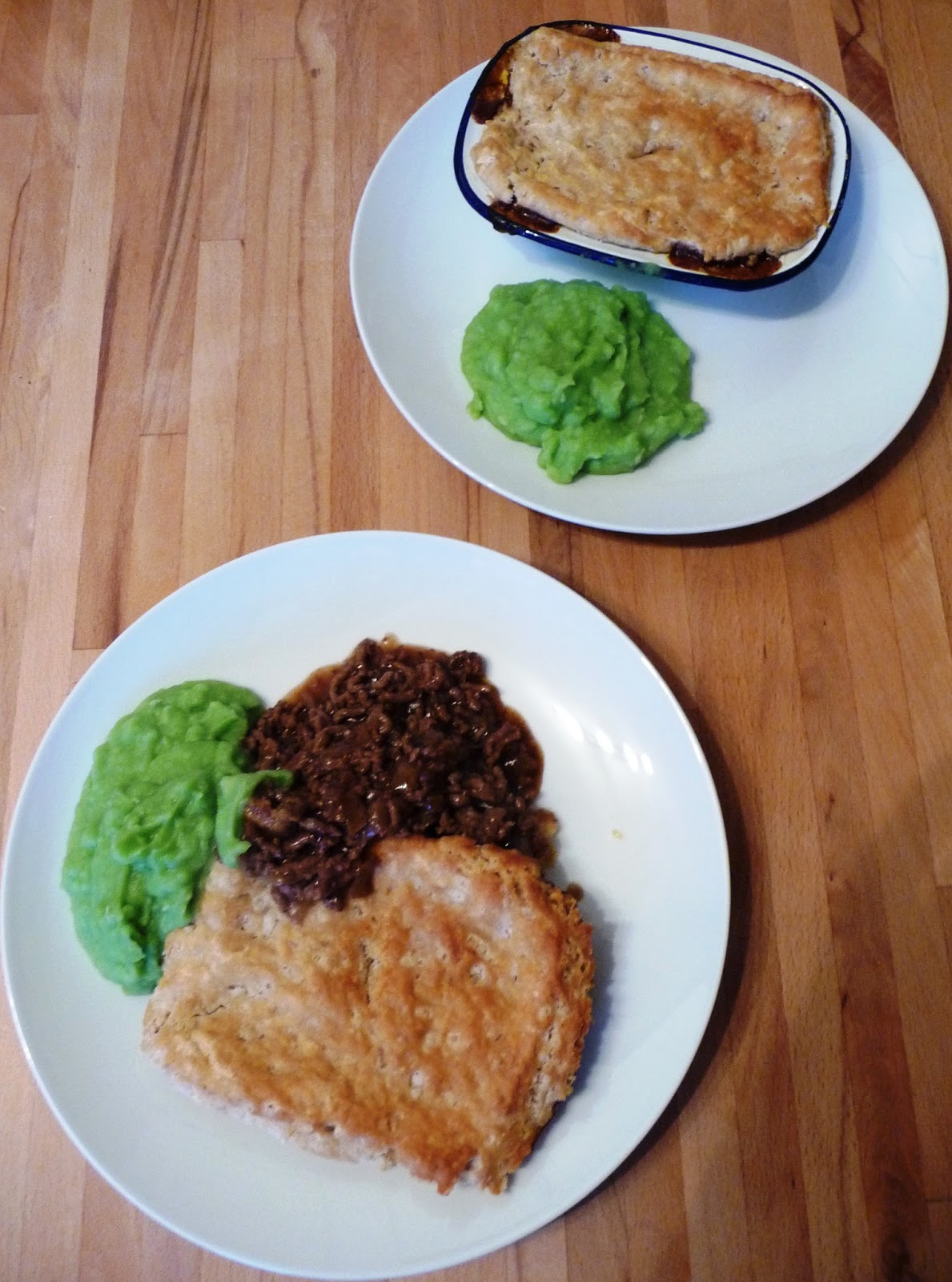 Lancashire Food Suet crust topped minced beef and onion pie
