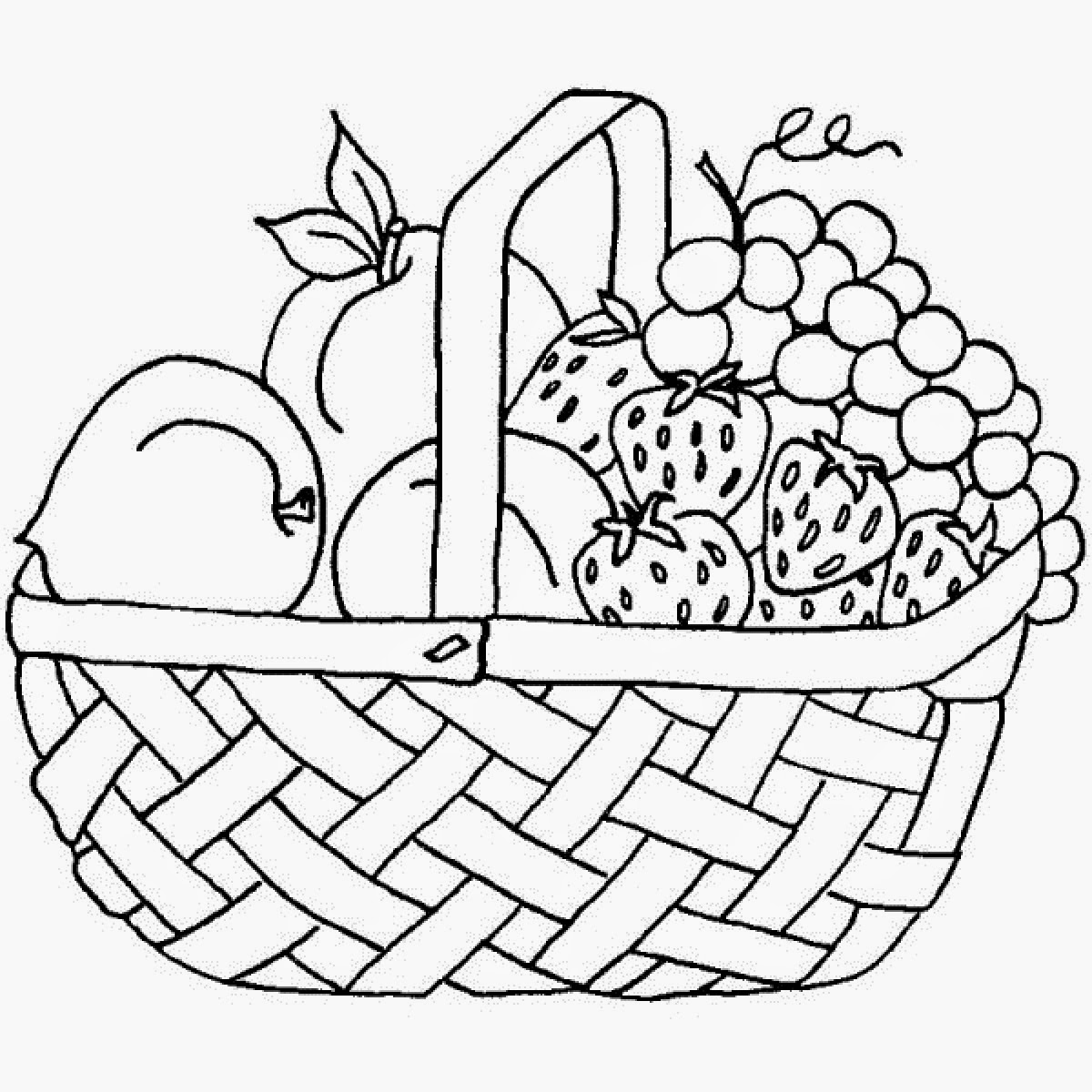 Fruit Basket Pictures For Kids Colour Drawing HD Wallpaper