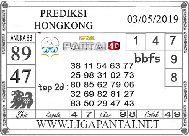 Prediksi Togel “HONGKONG” PANTAI4D 03 MEI 2019