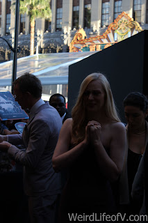 Captain America: Civil War Red Carpet World Premiere Deborah Ann Woll looks sad that she can't stop to sign autographs