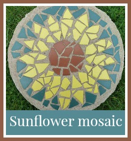 Sunflower mosaic stepping stone