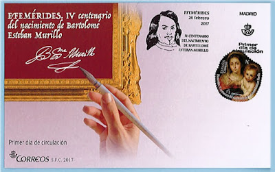 Filatelia 2017- IV CENTENARIO DEL NACIMIENTO DE BARTOLOMÉ ESTEBAN MURILLO - Sobre Primer día de circulación Filatelia 2017- IV CENTENARIO DEL NACIMIENTO DE BARTOLOMÉ ESTEBAN MURILLO - Sobre Primer día de circulación