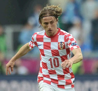 Luka Modric playing with Croatian jersey at Euro 2012