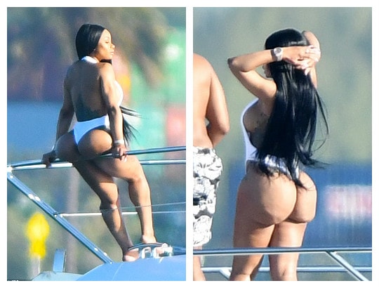 Blac Chyna Puts Her Massive Butt On Display In One-piece Thong Swimsuit (Photos)
