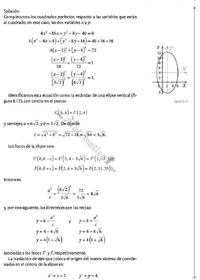 LA ECUACION GENERAL DE LAS CONICAS SEGUNDO GRADO EJERCICIOS RESUELTOS DE GEOMETRIA ANALITICA