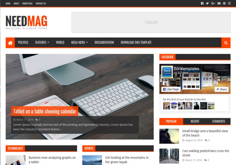 NeedMag Blogger Template High Quality Free Blogger Templates