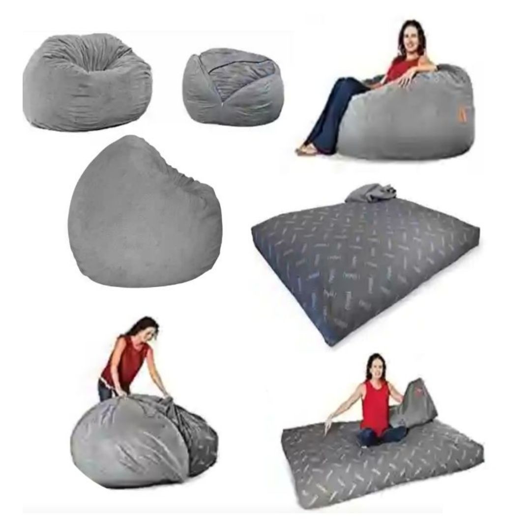 CordaRoy Bean Bag Lounger - Collapsible Chair and Convertible into Sleeping Bed