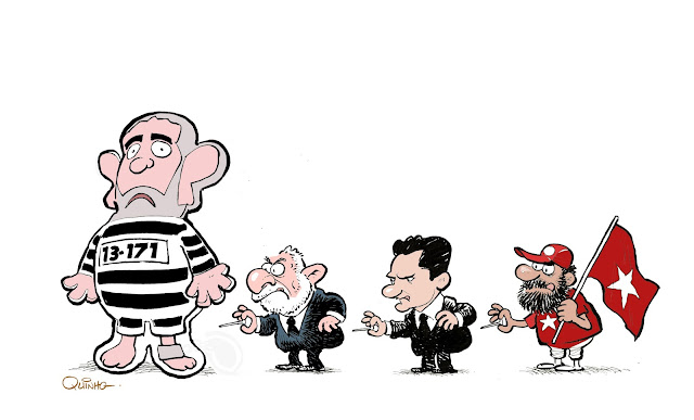 Resultado de imagem para charge lula e moro