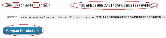 Cara Memasang Meta Tag Bing di WordPress