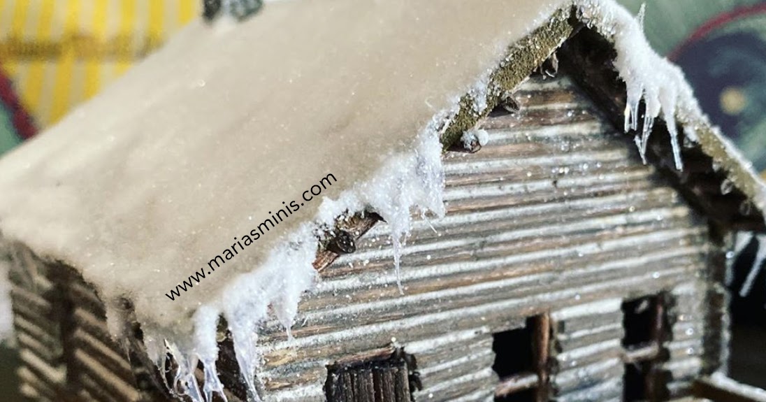 Holiday Winter Cabin Hot Glue Gun Icicles and Snow