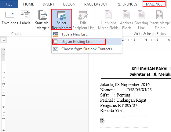 Cara Membuat Mail Merge Di Ms Word Menggunakan Data Excel Untuk Label Undangan Dan Surat Masal Panduan Ms Office
