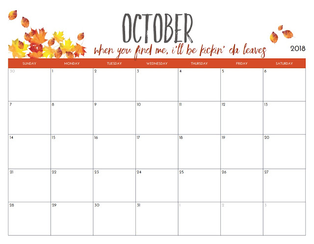 October 2018 Printable Calendar, October 2018 Blank Calendar, October 2018 Calendar Printable, October 2018 Calendar Template, October 2018 Calendar PDF, October 2018 Calendar Word, October 2018 Calendar Excel
