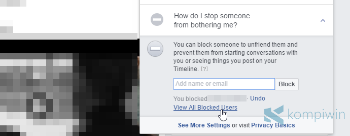 cara blokir orang lain