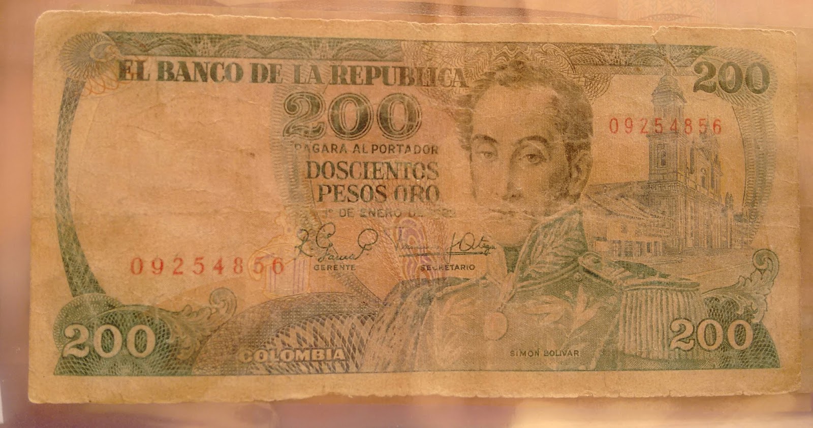 Coleccion de billetes y monedas (numismatica) 200 Pesos Oro s.f / 200 Colombian Pesos