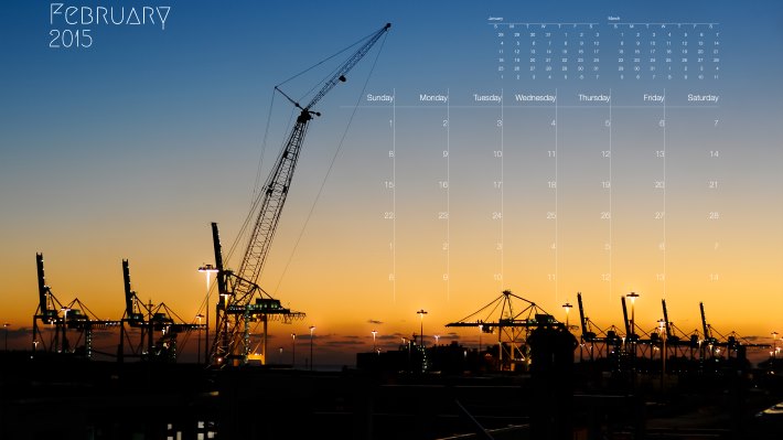 Wallpaper: 2015 Calendar: February