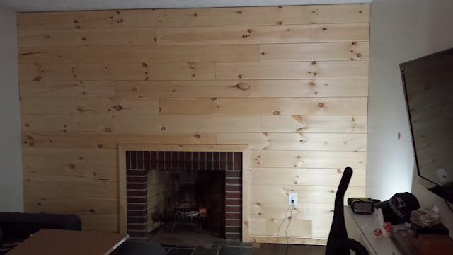 Black Shiplap Fireplace Wall