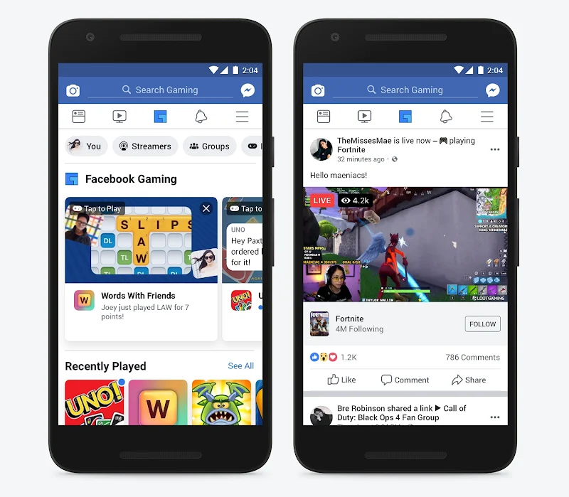 Facebook introduces dedicated gaming tab for mobile app users