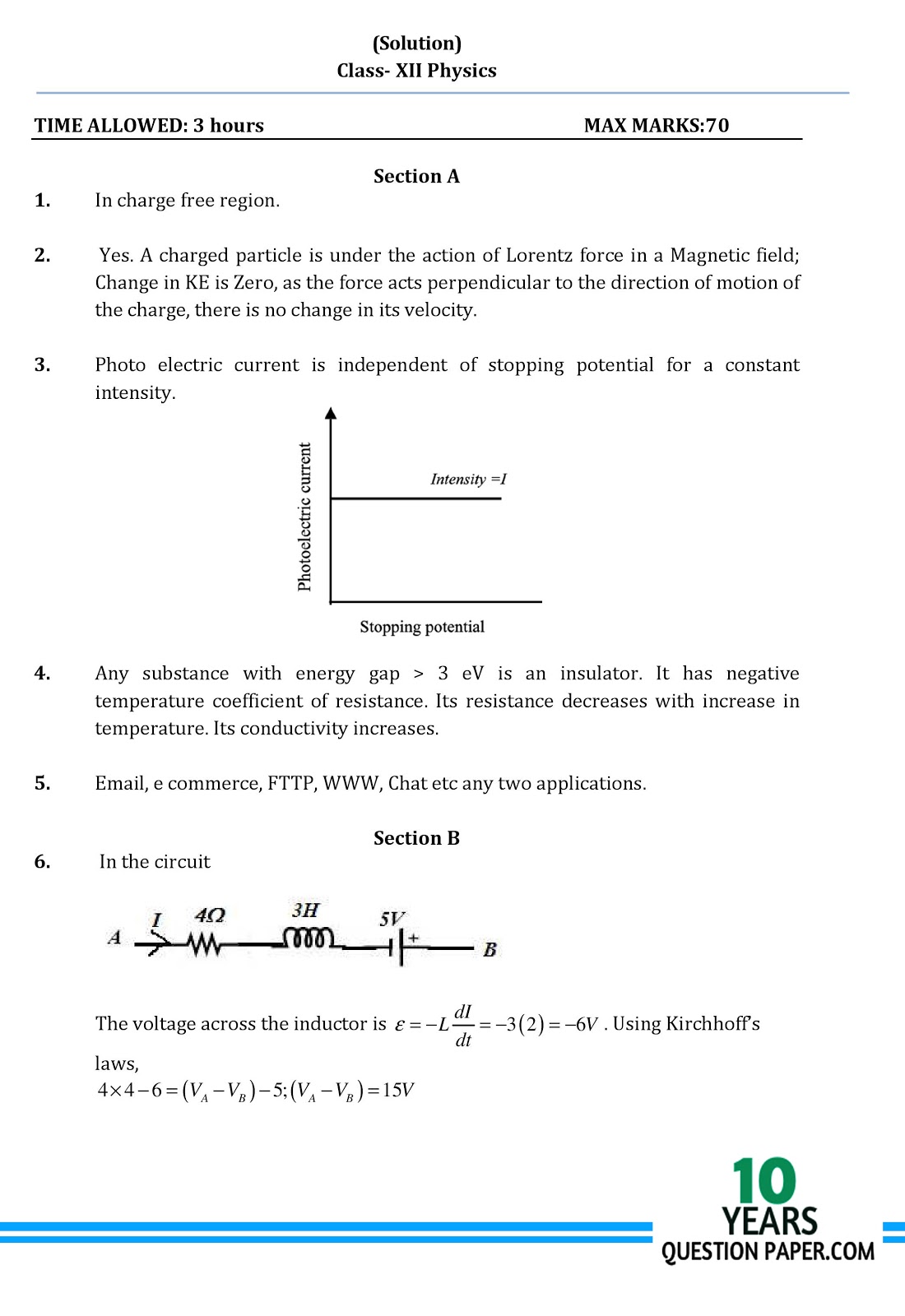 CBSE class 12 solved Physics sample paper cbse class 12th Physics solved Sample paper