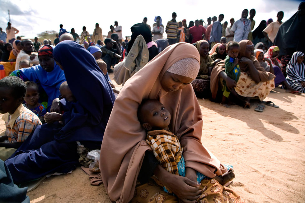 Бедные мусульмане. 2009 Сомали беженцы.