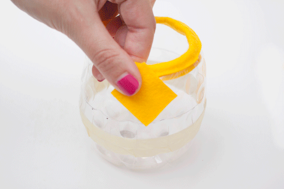 macetero de fieltro en forma de piña paso a paso