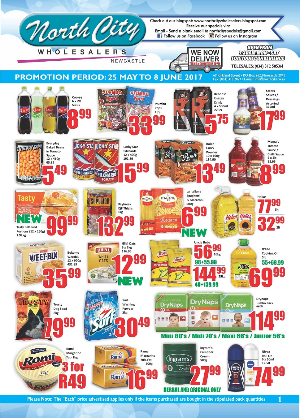 North City Wholesalers Newcastle Promotion Period 25 May to 8 June 2017