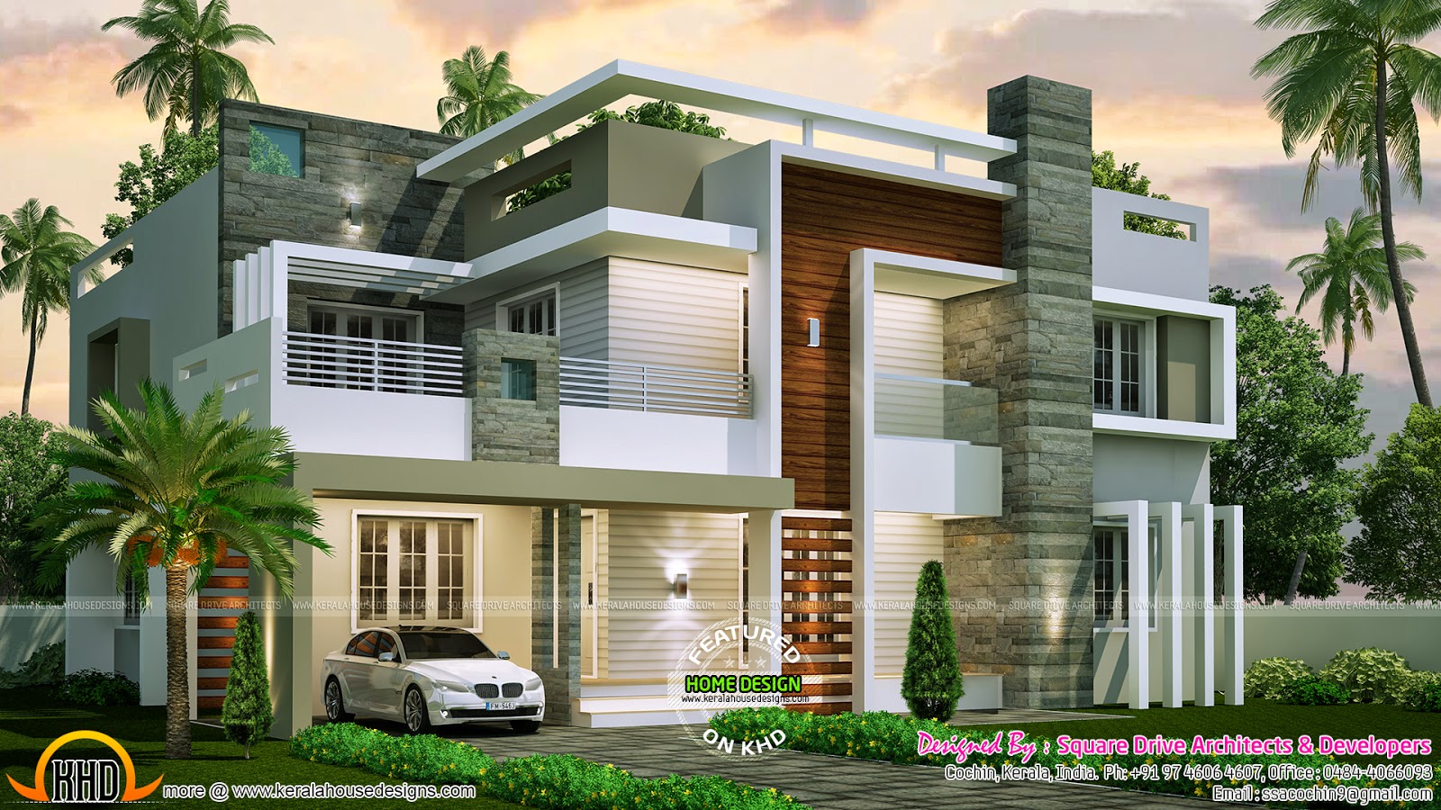 Classic contemporary house | keralahousedesigns