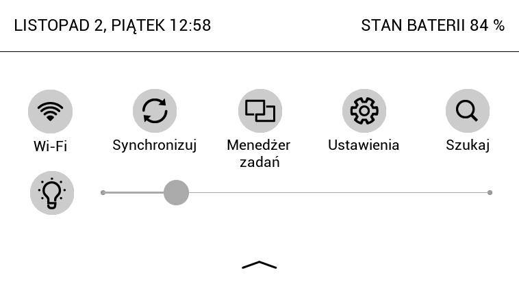Góne rozwijane menu w PocketBook Touch Lux 4