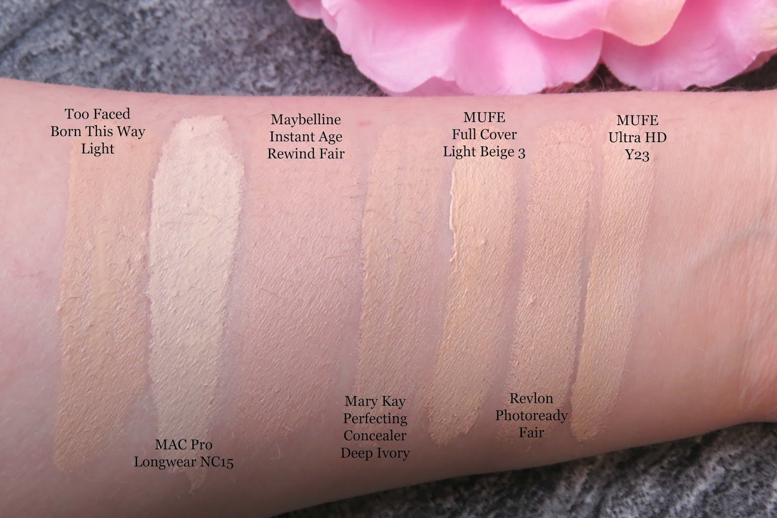 Too Faced Born This Way Concealer Swatches kaitlynelisabethbeauty.blogspot.com