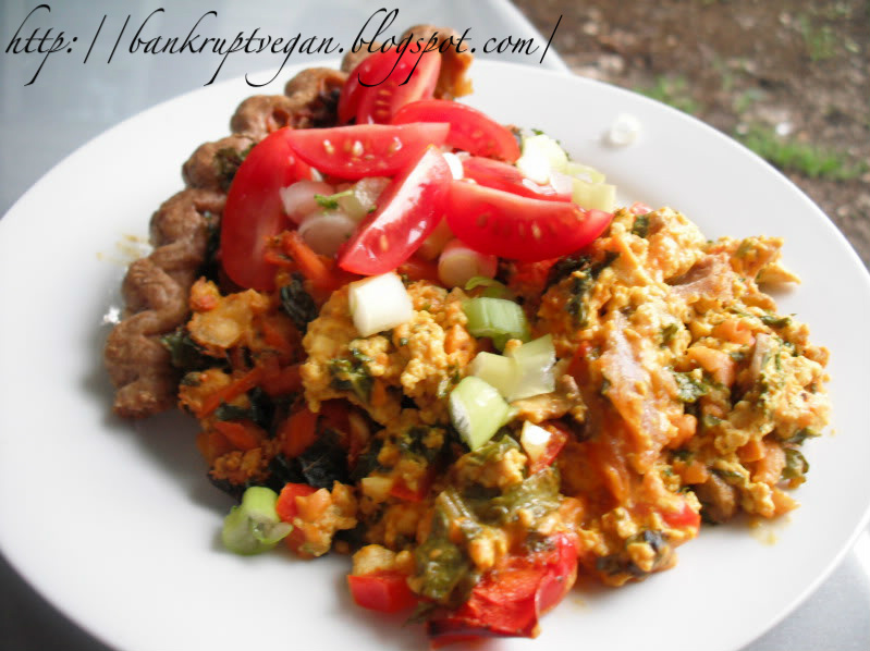 BANKRUPT VEGAN: Cheezy Spinach and Mushroom Quiche