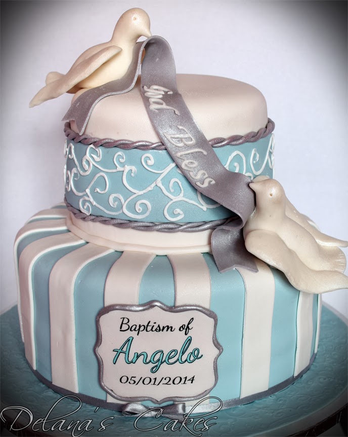 Delana's Cakes Doves Baptism Cake