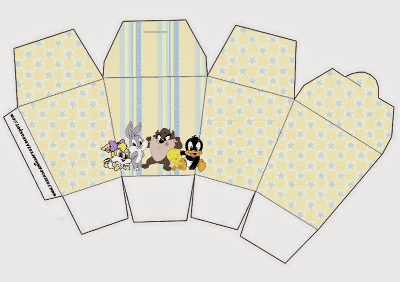 Lonney Tunes Babies: Free Printable Boxes. Free Printable Chinese Take Away Box of Lonney Tunes Babies.