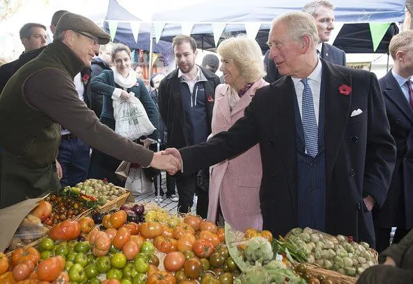 The Prince of Wales and The Duchess of Cornwall visited Swiss Cottage Farmers’ Market to celebrate the 20th anniversary