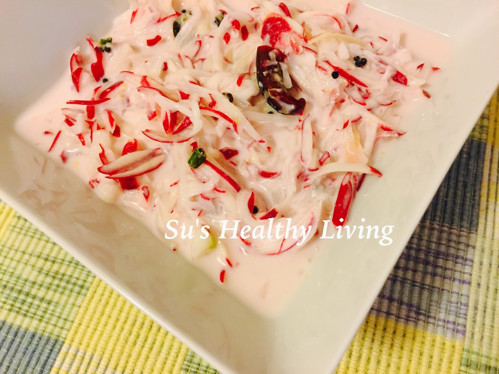 Su'sHealthyLiving Radish Raita ( Radish in yogurt sauce)