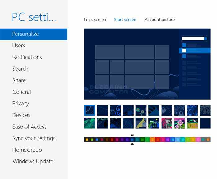 Mengubah background windows 8 background