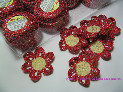 Crochet metallic flower 5