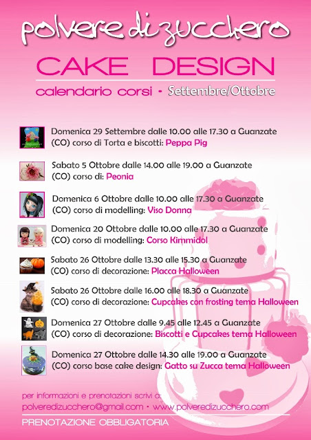 corsi di cake design, calendario autunnale: decorazione torte, biscotti, cupcakes, fiori di zucchero, modelling, ghiaccia reale e tanto altro