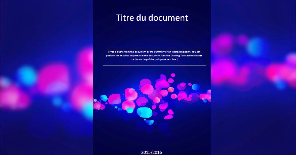 Modele page de garde pour un rapport de stage