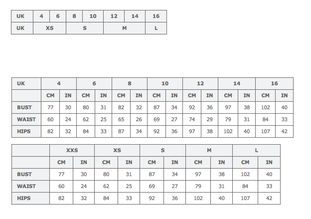 Topshop Shoe Size Chart