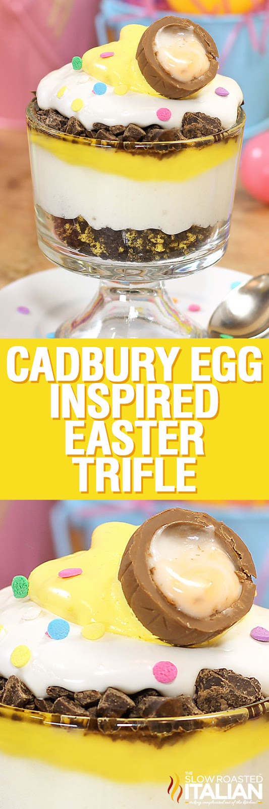 Cadbury Egg Inspired Easter Trifle (With Video)