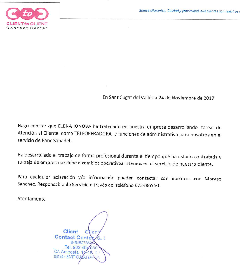cartas de referencia de trabajo