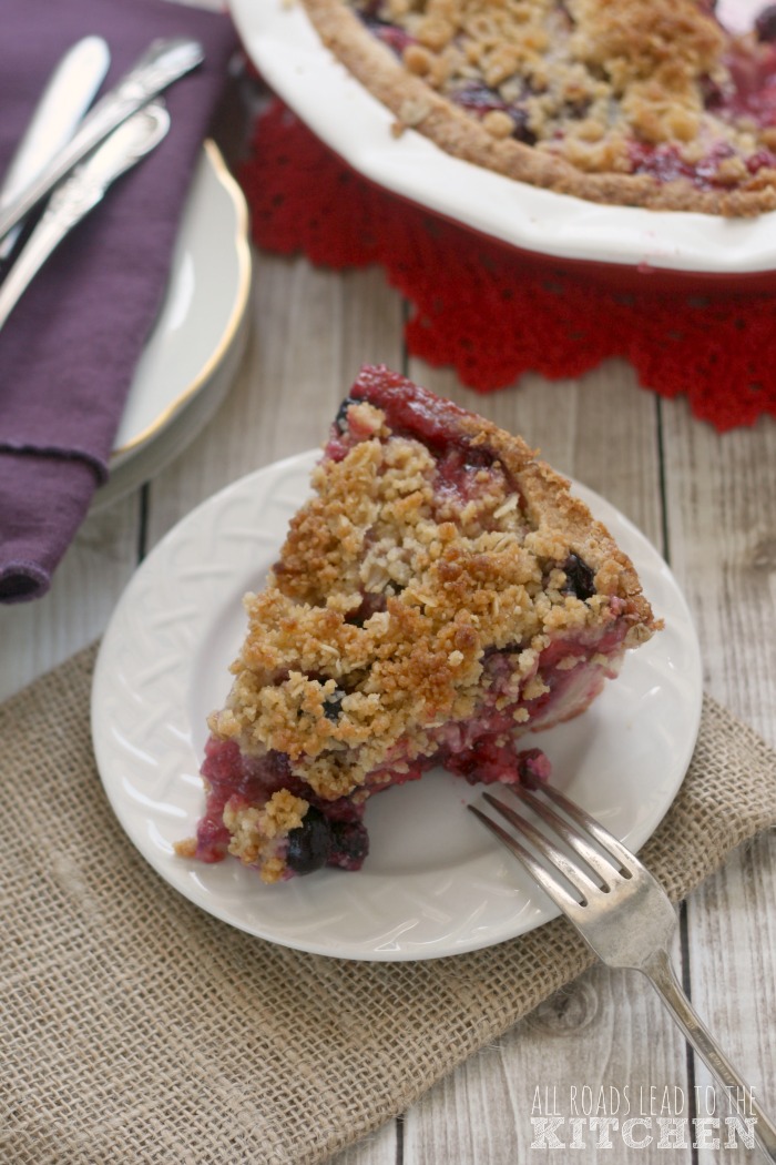 Mixed Berry Crumb Pie with an All-Butter Press-In Crust